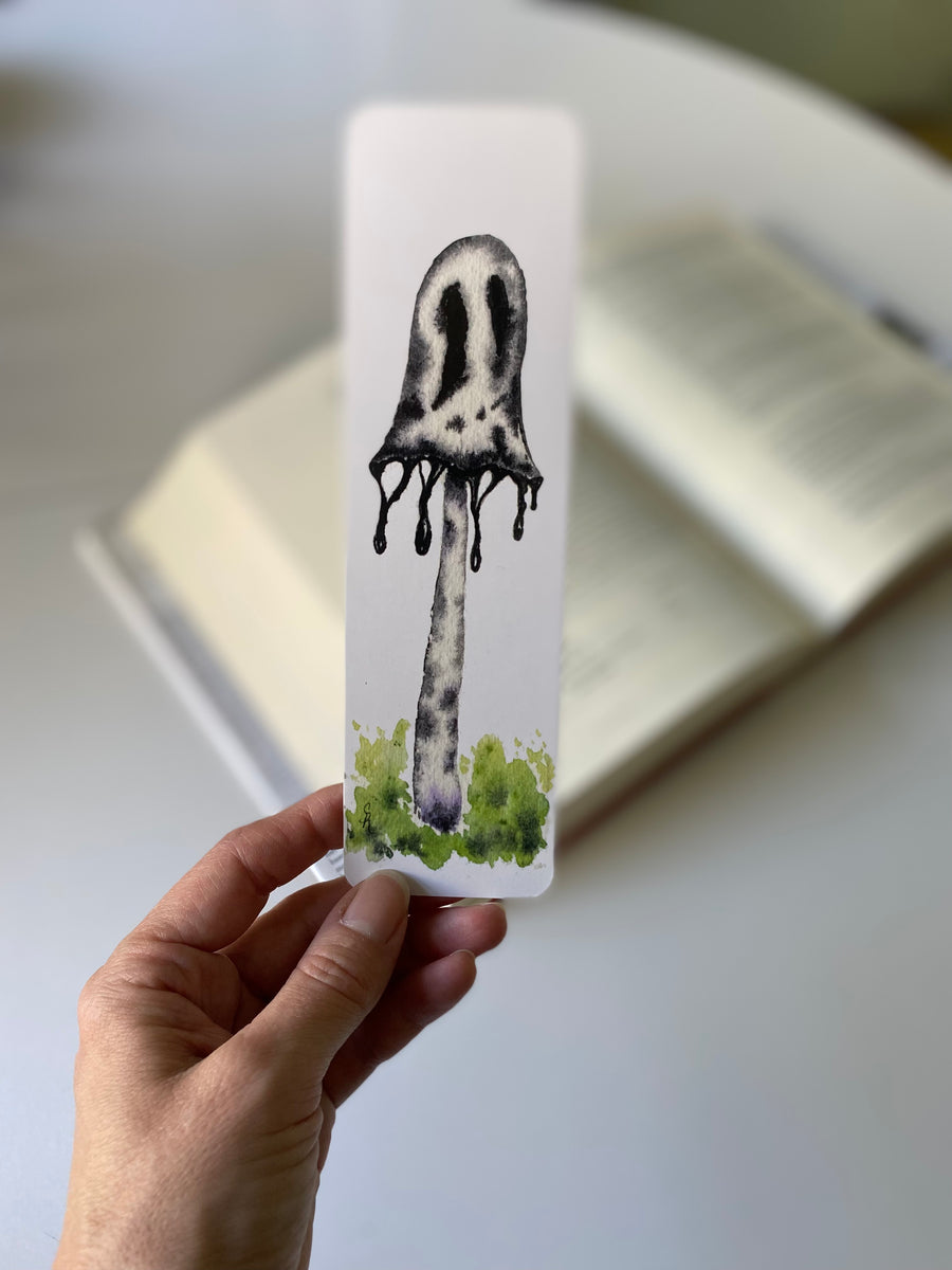 Inky Ghosty Mushroom Bookmark – Sophie Ralston Art
