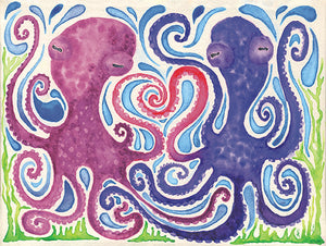 Octopus Love original watercolor