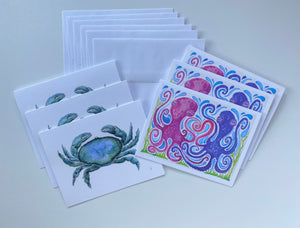 Greeting Cards, Ocean Theme 6-Pack