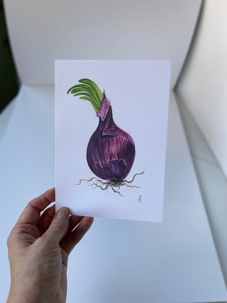 Purple Onion Original Watercolor Print