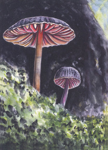 Inky Ghosty Mushroom Bookmark – Sophie Ralston Art